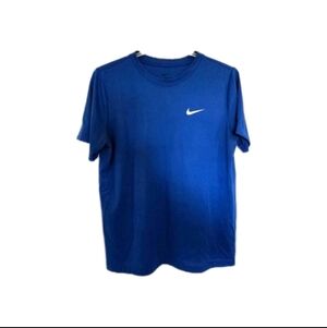 Nike Boys Dri-FIT Legend Training T-Shirt Royal Blue Mini Swoosh Size XL (18-20)